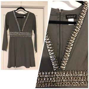 Low V Mini Skater Dress